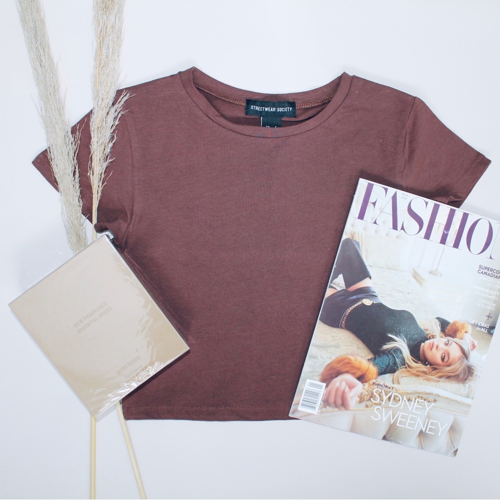 BABY Tee Chocolate Brown Crop Top